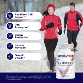 Capsules végétales de Research Verified Anemitrax sur fond blanc