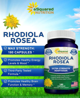 Capsules végétales de Rhodiola Rosea 1000mg aSquared Nutrition