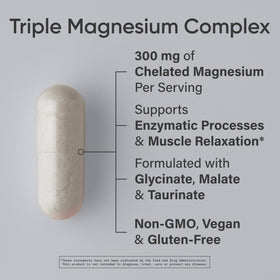 Capsules végétales de Sports Research Complexe de Magnésium sur un fond blanc