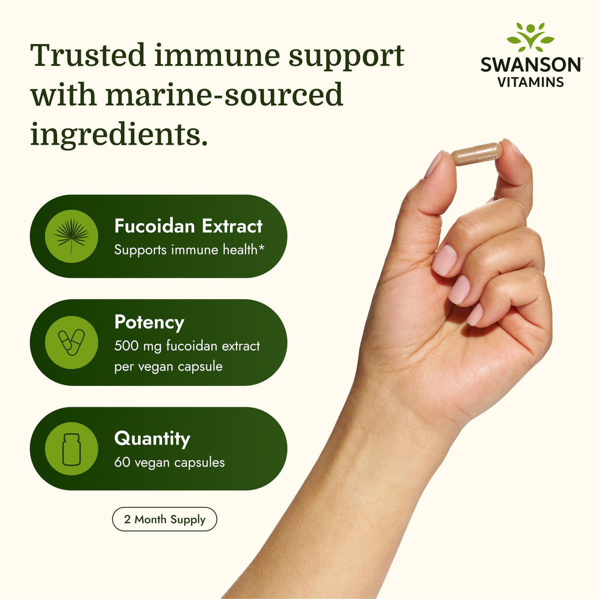 Capsules végétales de Swanson Fucoidan Extract 500 mg