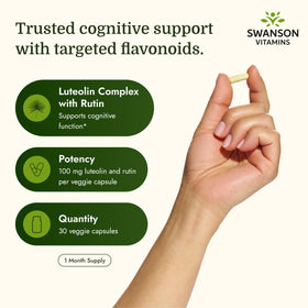 Capsules végétales de Swanson sur fond blanc