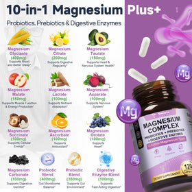 Capsules végétales de Totaria Complément Alimentaire Magnésium 10-en-1