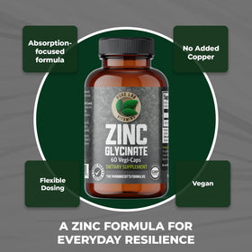 Capsules végétales de Zinc Glycinate de Pure Lab Vitamins