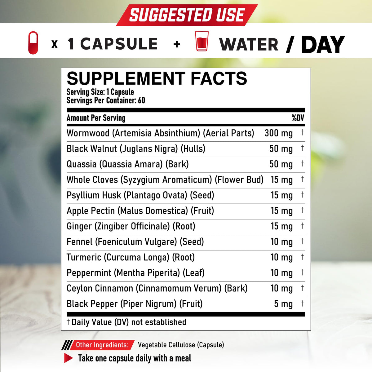 Capsules Végétales DEDICAD 12 en 1 sur fond blanc