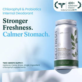 Capsules végétales Deo Fresh U+FITJOURNEY sur fond blanc