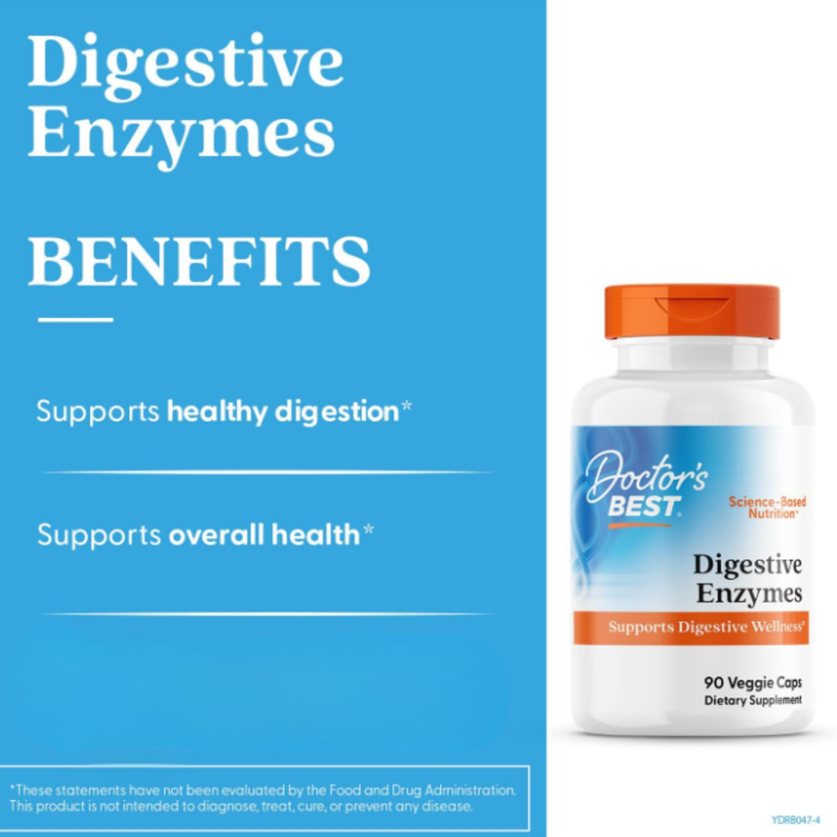 Capsules végétales Doctor's BEST Enzymes daily sur fond blanc
