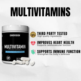 Capsules végétales Ekkovision Multivitamine sur fond blanc
