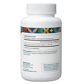 Capsules végétales Extrait de Safran Pattern Wellness sur fond blanc