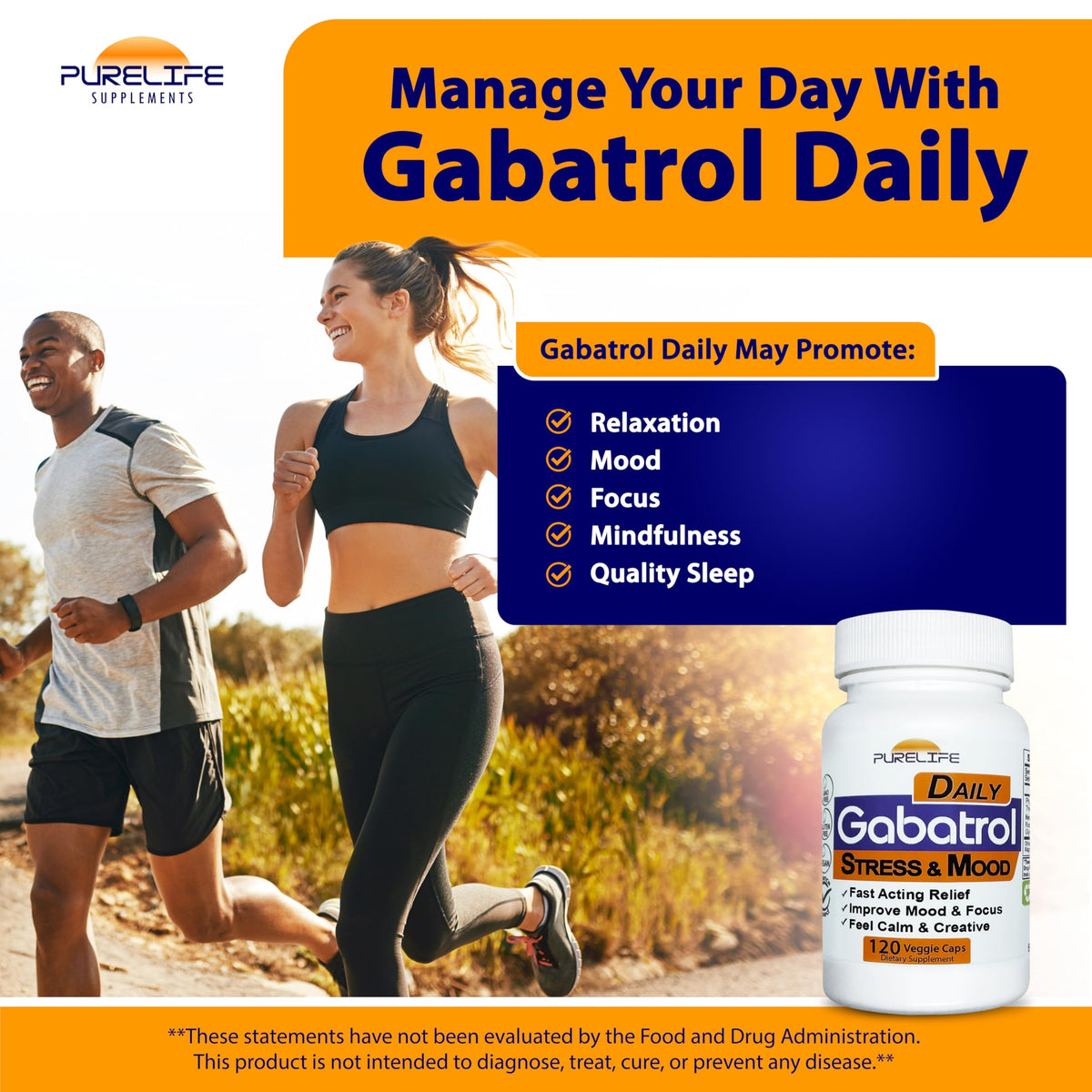 Capsules végétales Gabatrol Daily sur une surface blanche