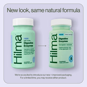 Capsules végétales Hilma Enzymes daily sur fond blanc