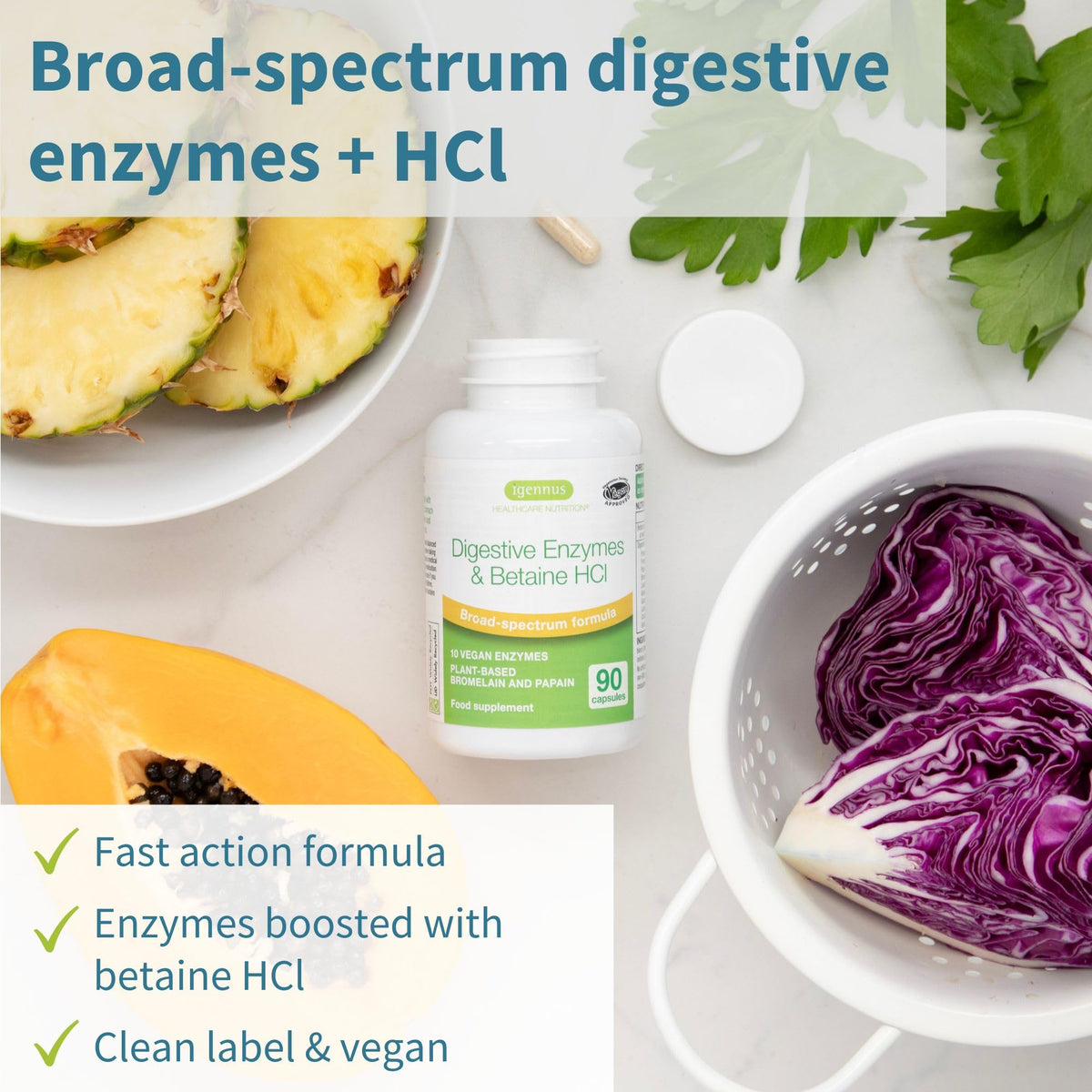 Capsules végétales Igennus sur fond blanc