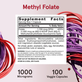 Capsules végétales Jarrow Methyl Folate 1000 mcg