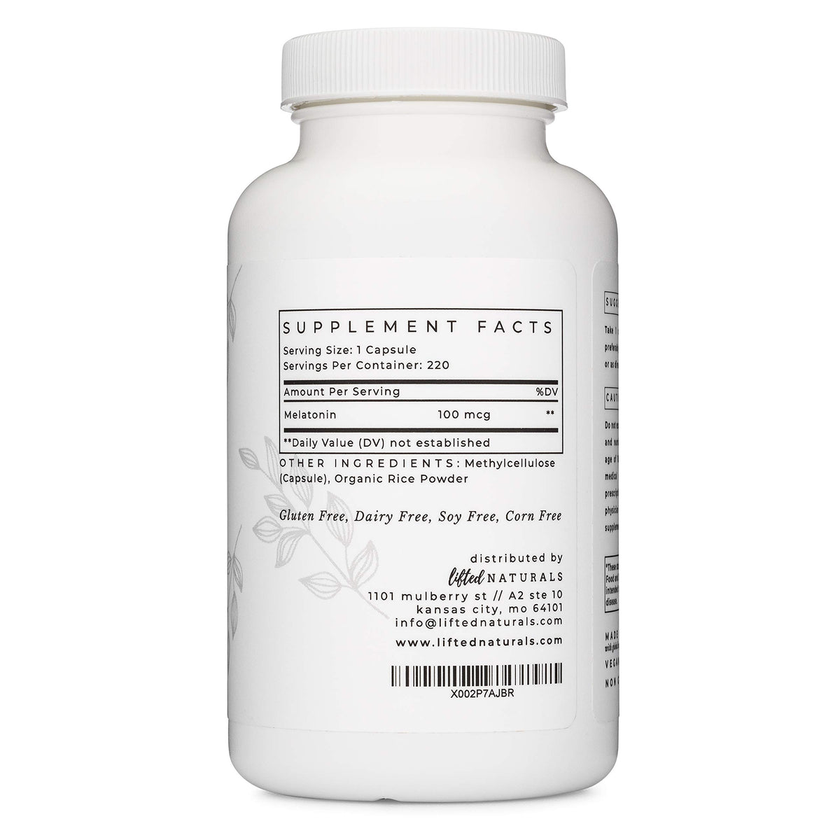 Capsules végétales Lifted Naturals Micro Melatonin 100 mcg