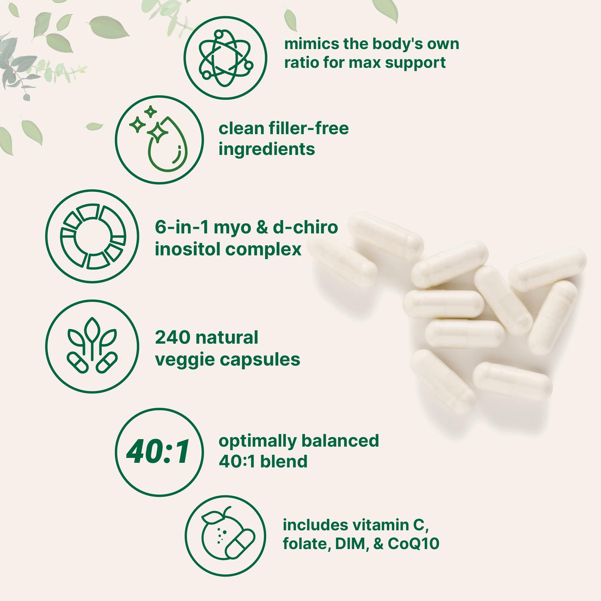 Capsules végétales Micro Ingredients Myo-Inositol & D-Chiro Inositol