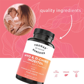 Capsules végétales Myo Inositol et D-Chiro Inositol de Thomas' Remedies