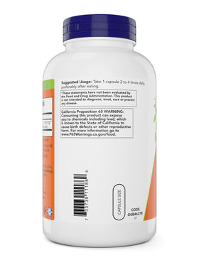 Capsules végétales NOW Foods Cayenne 500 mg à l'intérieur de la bouteille