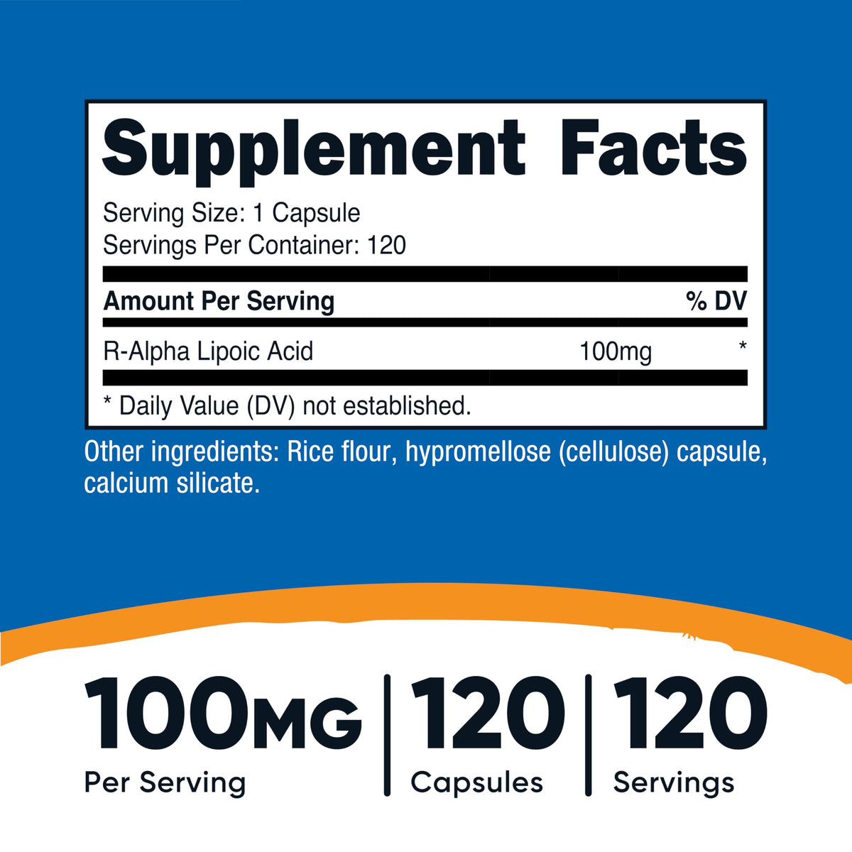Capsules végétales Nutricost Acide Alpha Lipoïque R vue de près