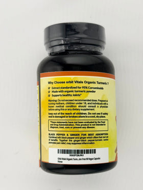 Capsules végétales Orbit Vitals Curcuma sur fond blanc