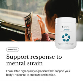 Capsules végétales Revive anti-cortisol sur fond blanc