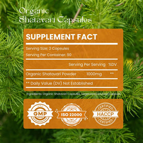 Capsules végétales Shatavari Hebhac Herbs sur fond blanc