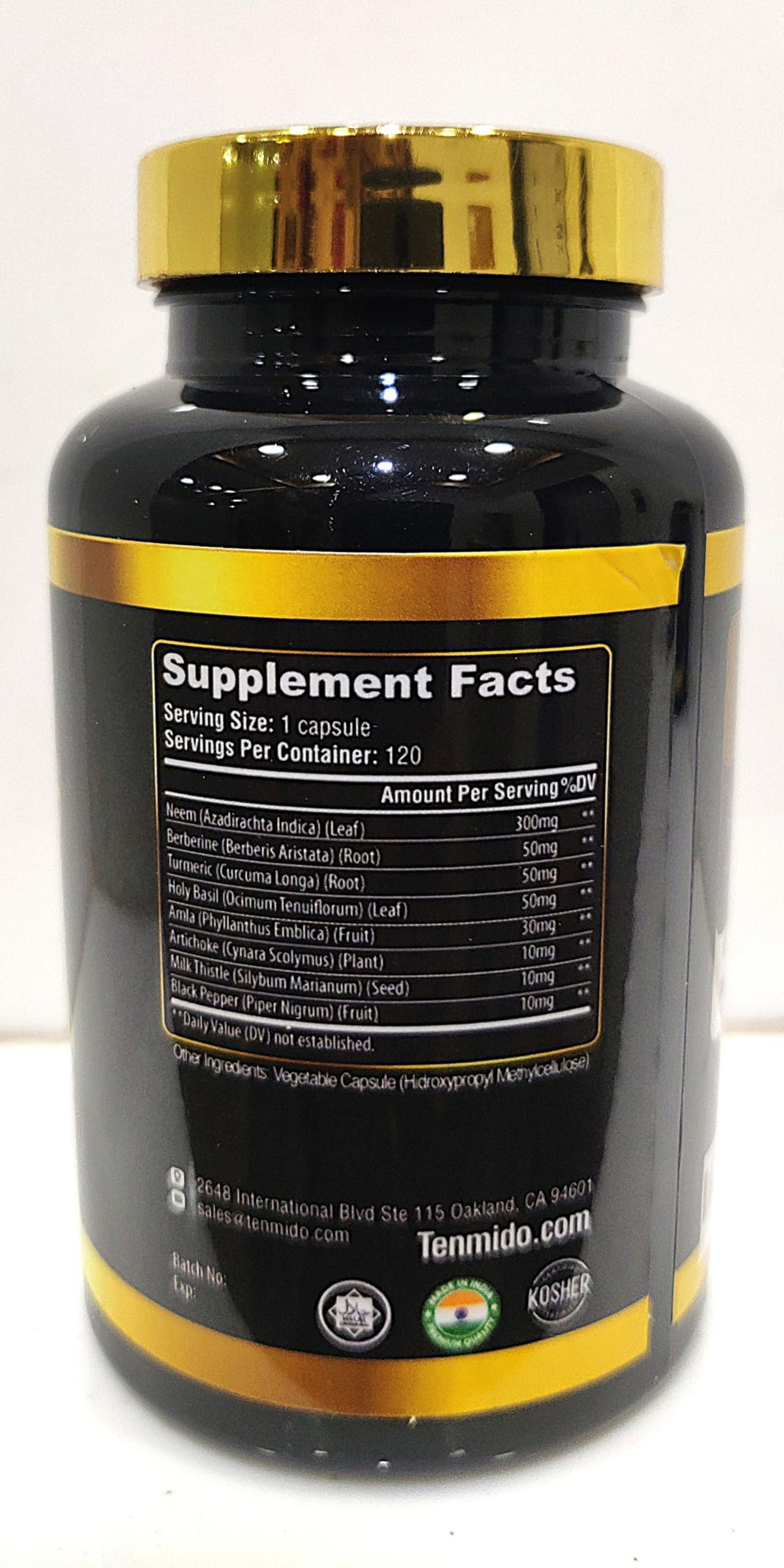 Capsules végétales Tenmido Neem sur une table