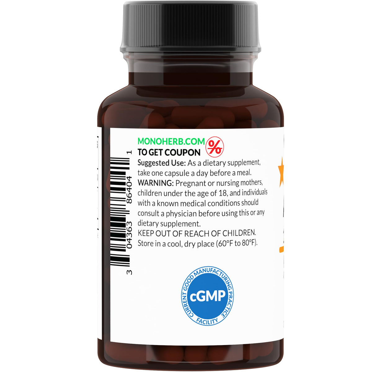 Capsules végétales transparentes de MONOHERB Extrait d'Abricot