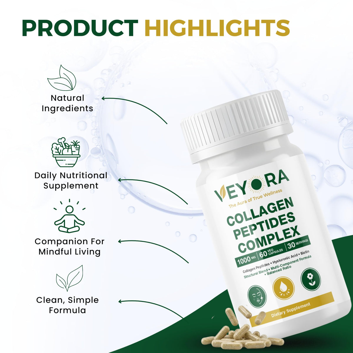 Capsules végétales VEYORA dans un environnement de bien-être