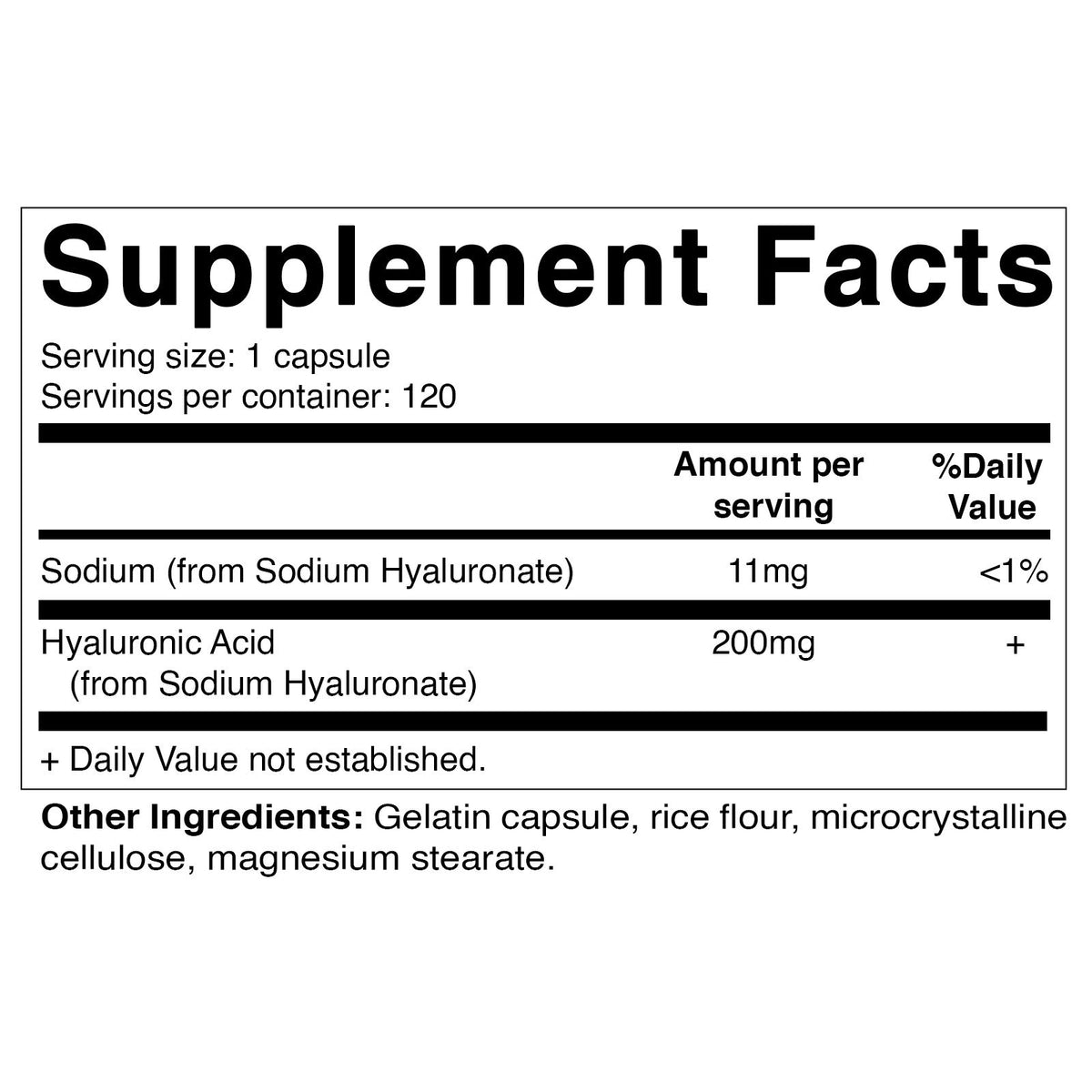 Capsules végétales Vitamatic Acide Hyaluronique 200 mg sur une surface
