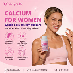 Capsules végétales VIVI Youth Calcium 1200 mg avec Vitamine D3