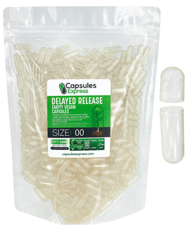 Capsules végétales XPRS Nutra taille 00 en vue avant, transparentes