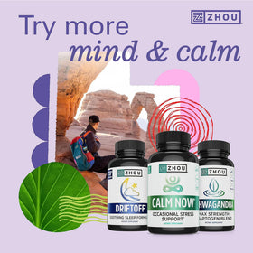 Capsules végétales ZHOU Calm Now sur fond blanc