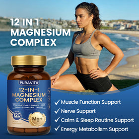 Capsules végétaliennes de magnésium PURAVITA 12 en 1