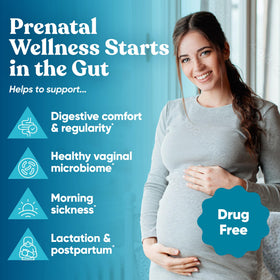 Capsules végétaliennes Eu Natural Prénatals Probiotiques en gros plan