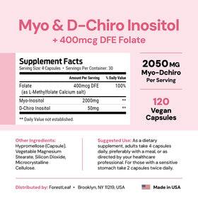Capsules végétaliennes ForestLeaf Myo-Inositol sur fond blanc