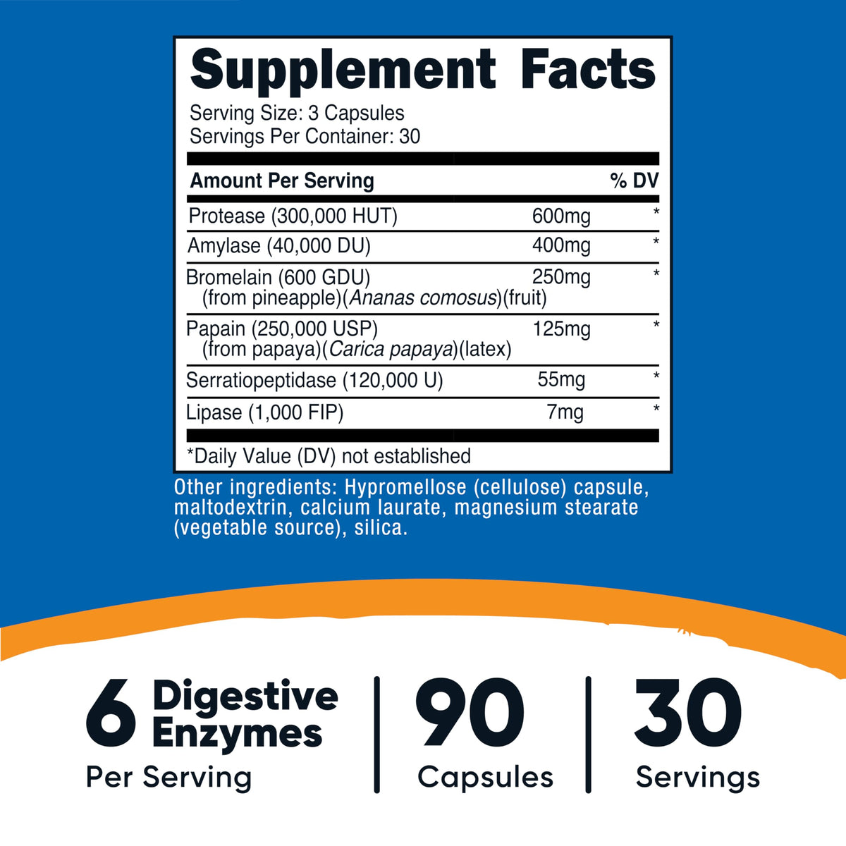 Capsules végétaliennes Nutricost Enzymes Protéolytiques en gros plan