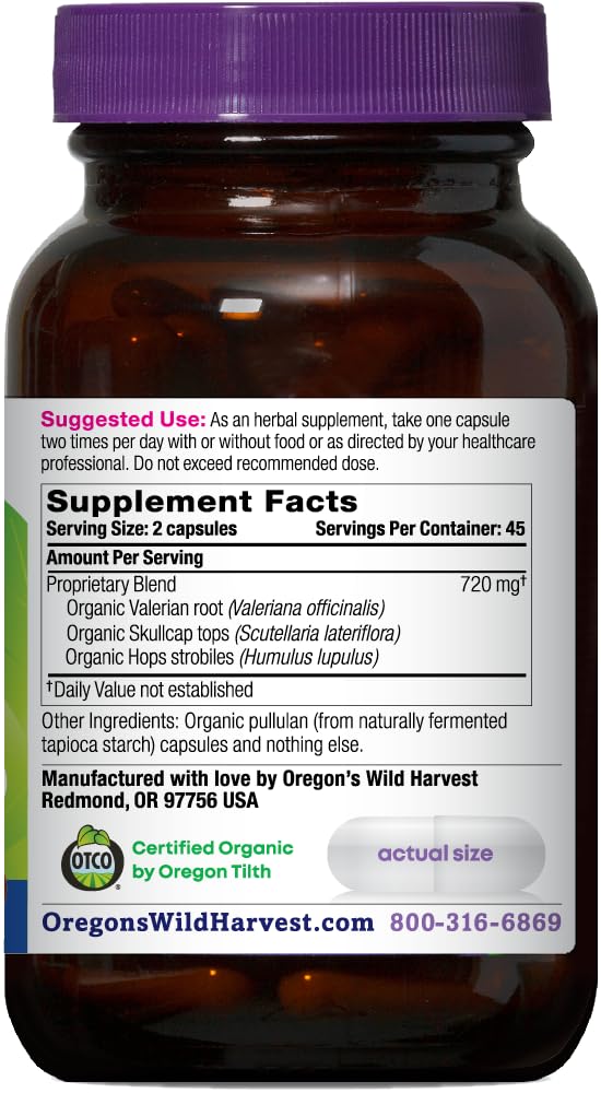 Capsules végétaliennes Oregon's Wild Harvest sur une table en bois
