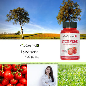 Capsules végétaliennes VitaCosmoX de Lycopène 50 mg, vue de côté