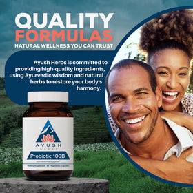 Capsules végétariennes Ayush Herbs Probiotic 100B dans un verre