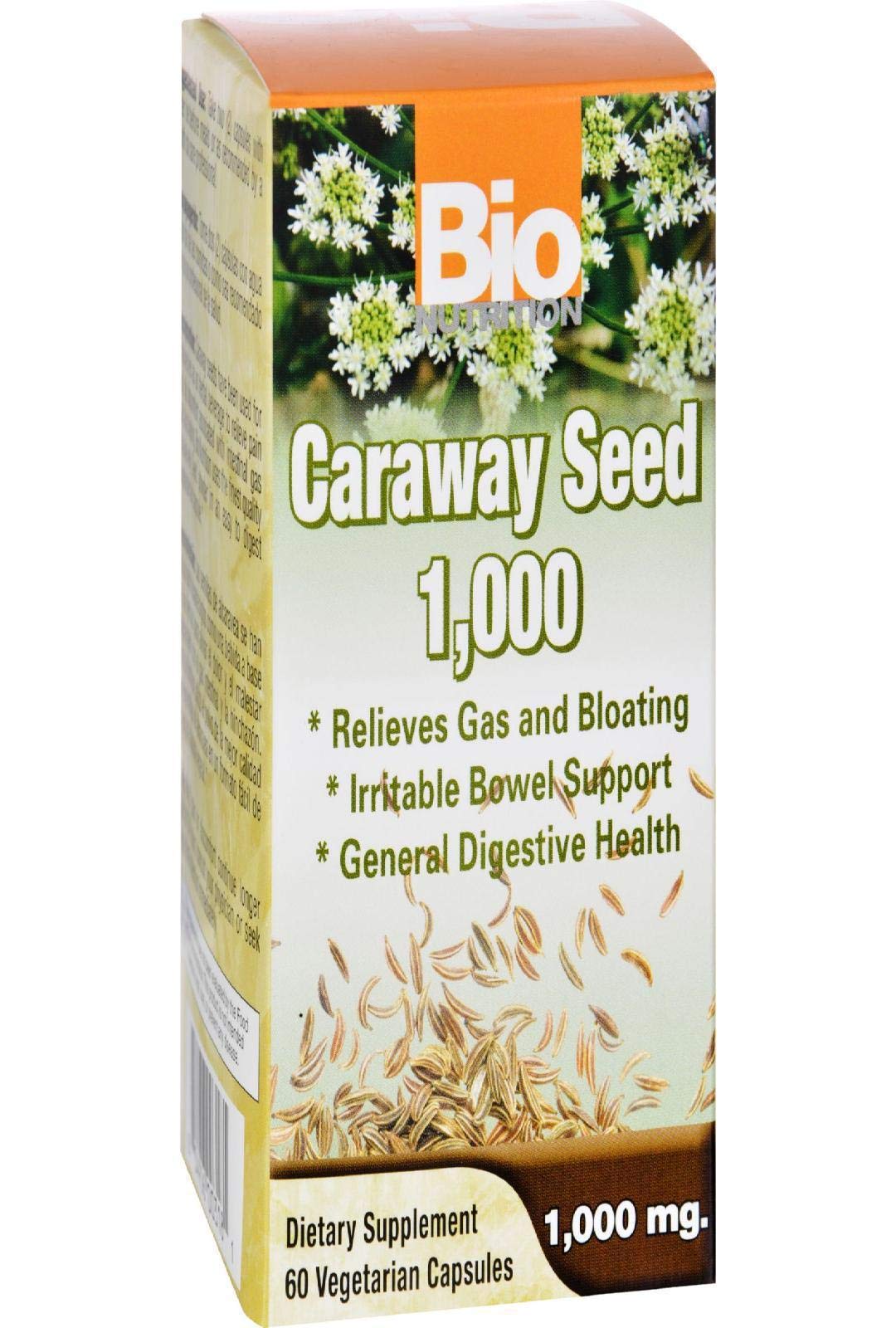 Capsules végétariennes Bio Nutrition Carvi sur fond blanc