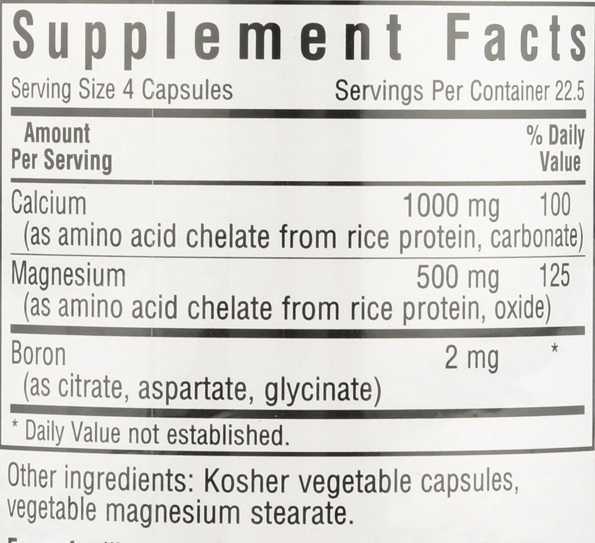 Capsules végétariennes BlueBonnet Calcium Magnésium Plus Bore sur table