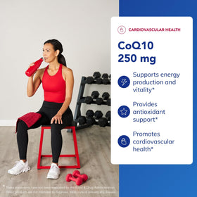 Capsules végétariennes CoQ10 sur une table