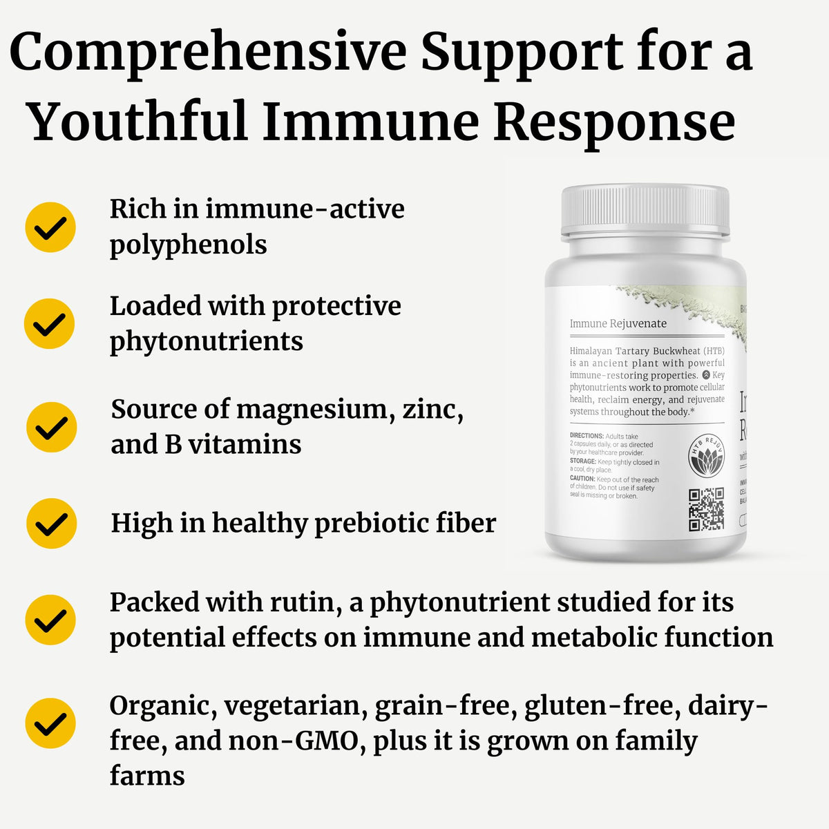 Capsules végétariennes daily wellness Rejuvenate sur une surface blanche