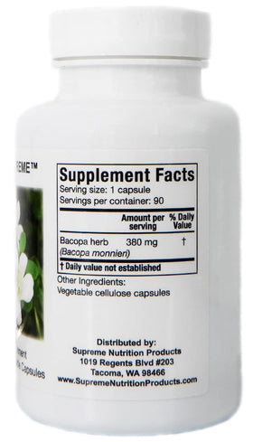 Capsules végétariennes de Bacopa Monnieri en gros plan