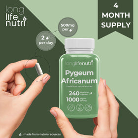 Capsules végétariennes de LongLifeNutri avec un décor naturel en arrière-plan