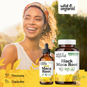 Capsules végétariennes de Maca Noire Wild & Organic