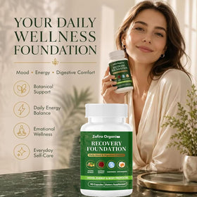 Capsules végétariennes de Safran Zafira Organics REATIFUL sur fond blanc