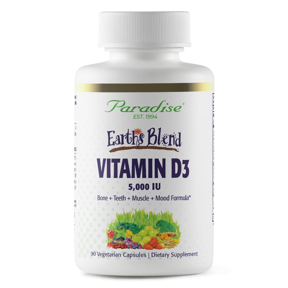 Capsules végétariennes de Vitamine D3 Paradise Herbs, vue de face