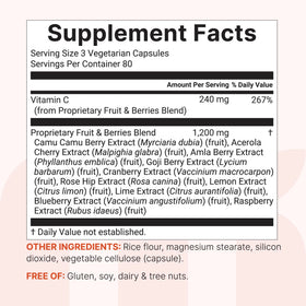 Capsules végétariennes du Complexe de Vitamine C de Micro Ingredients sur fond blanc