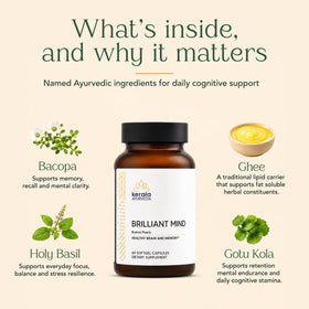 Capsules végétariennes Kerala Ayurveda Brahmi Pearls