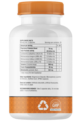 Capsules végétariennes obel de complément probiotique et prébiotique
